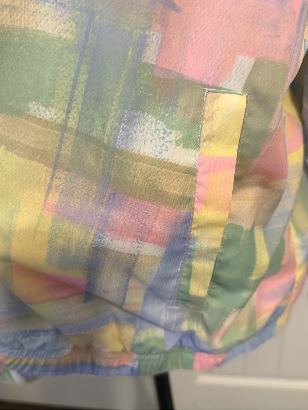 Vintage Koret Sport Pastel Brushstroke Zip Front Jacket Pockets Lightweight XL - Picture 6 of 7